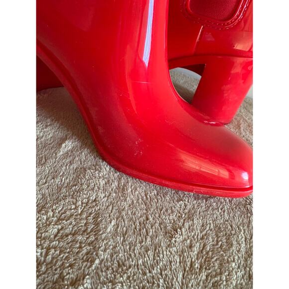 Jeffrey Campbell PVC Hurricane Platform Red Rain Boots Size 7 - Picture 10 of 10